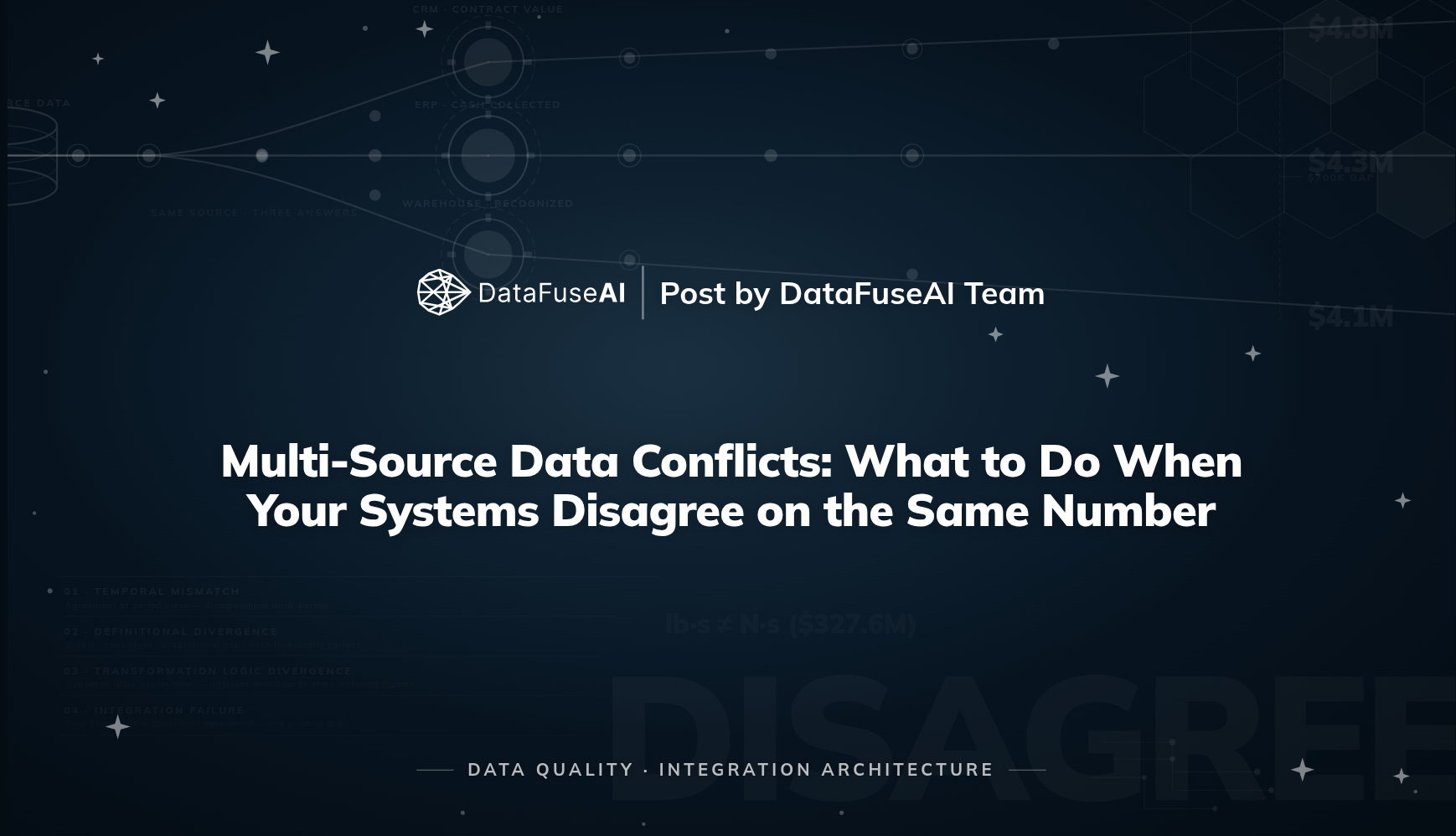 Multi-Source Data Conflicts: What To Do When Systems Disagree